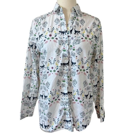 Vilagallo Natasha Monkey & Leaf Button Down Shirt - Picture 1 of 12